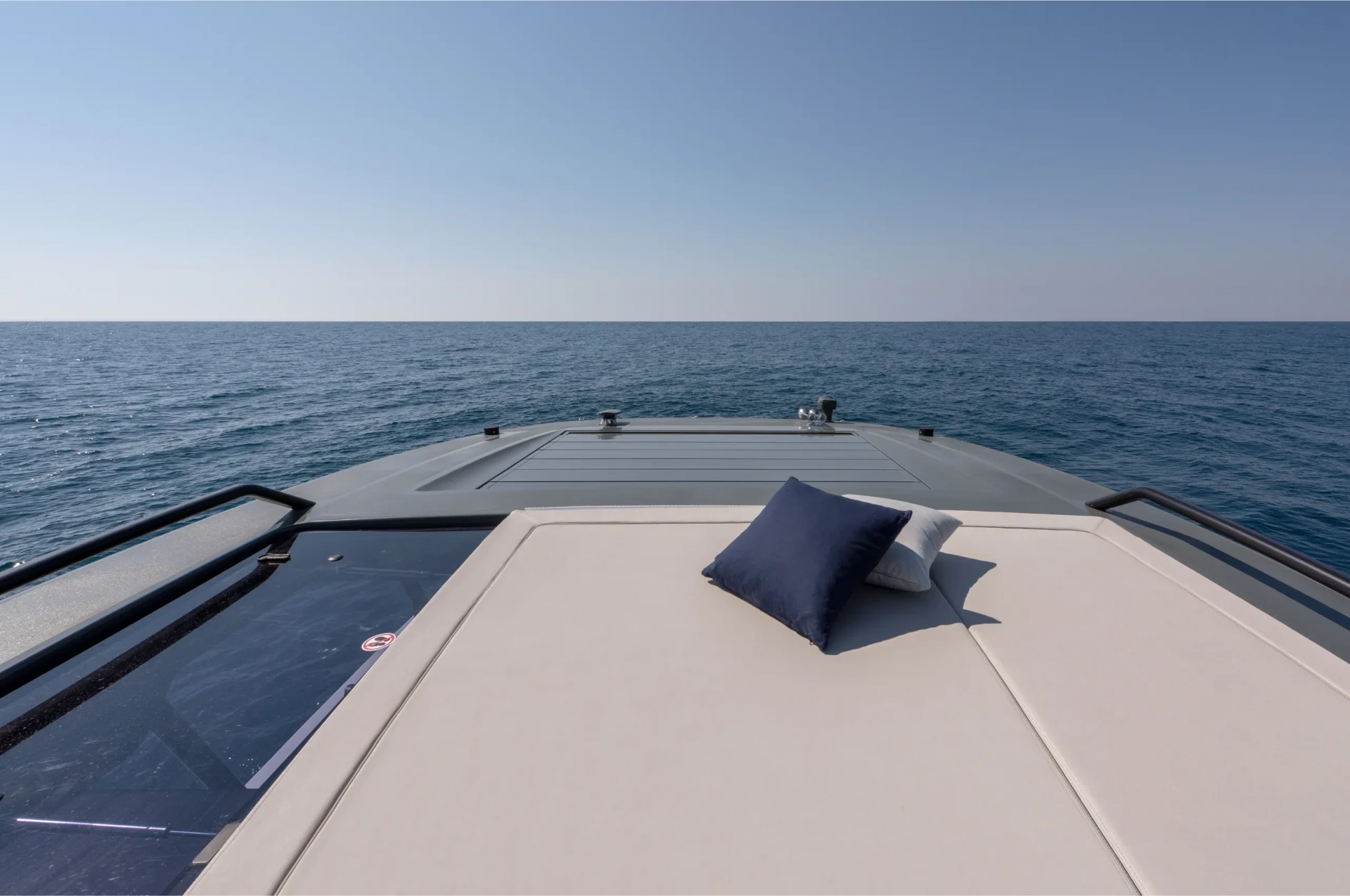 Foredeck sunpad, horizon ahead